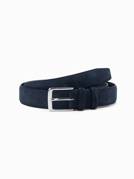 Ombre Clothing Cintura uomo in camoscio naturale tinta unita blu Ombre Clothing