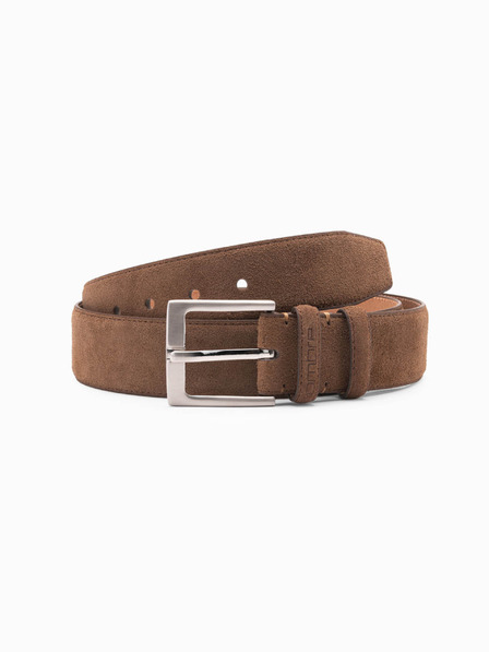 Ombre Clothing Cintura uomo in pelle scamosciata naturale tinta unita marrone Ombre Clothing