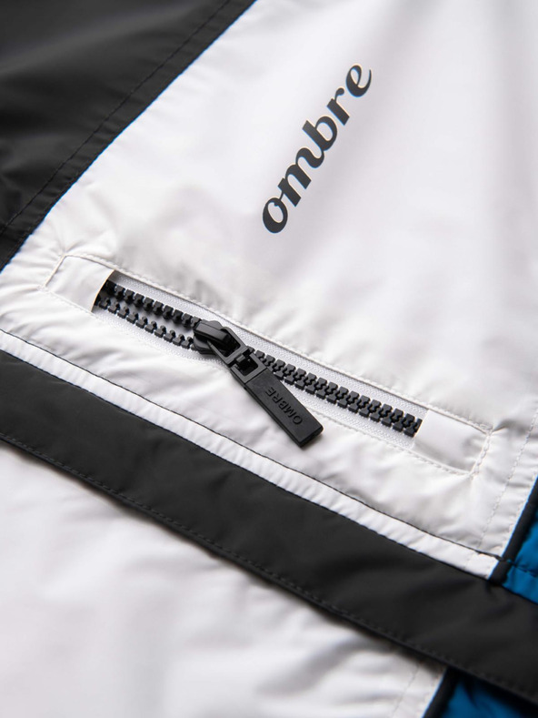 Ombre Clothing Giacca sportiva leggera colorata da uomo con pile blu Ombre Clothing