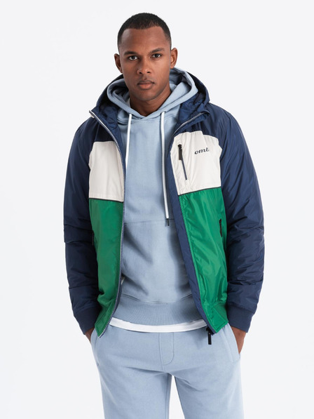 Ombre Clothing Giacca sportiva leggera in pile colorata da uomo verde Ombre Clothing