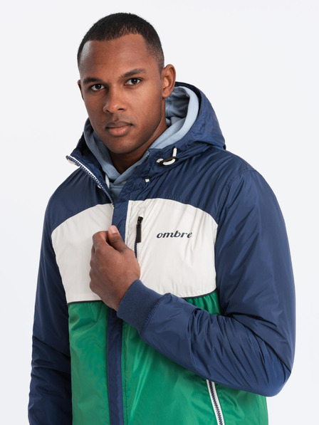 Ombre Clothing Giacca sportiva leggera in pile colorata da uomo verde Ombre Clothing