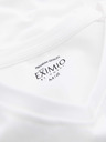 Ombre Clothing T-shirt SLIM FIT uomo manica lunga con scollo a V, elastan e stampa bianca Ombre Clothing