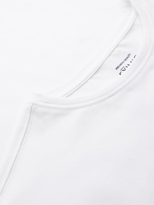 Ombre Clothing T-shirt SLIM FIT uomo manica lunga con elastan e stampa bianca Ombre Clothing