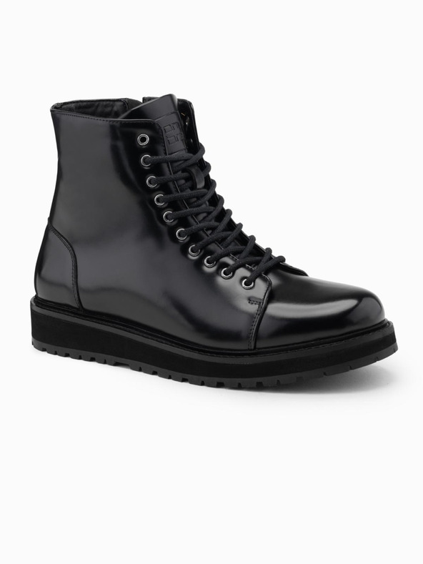 Ombre Clothing Scarpe da uomo con tacco alto in ecopelle lucida nero Ombre Clothing
