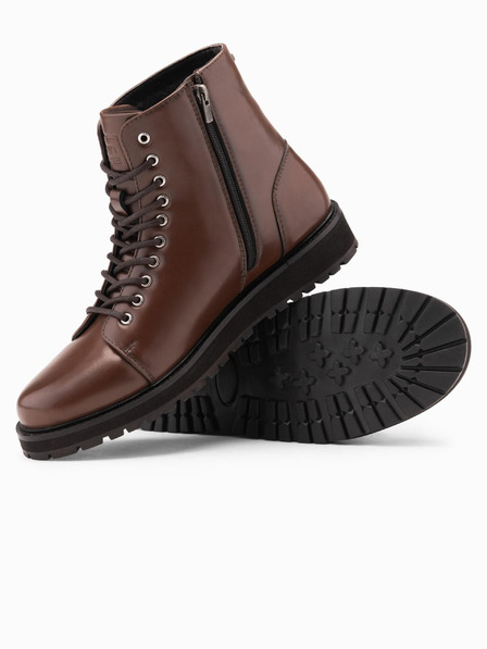 Ombre Clothing Scarpe alte da uomo in ecopelle lucida marrone Ombre Clothing