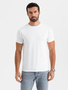 Ombre Clothing T-shirt SLIM FIT da uomo con elastan e stampa bianca Ombre Clothing