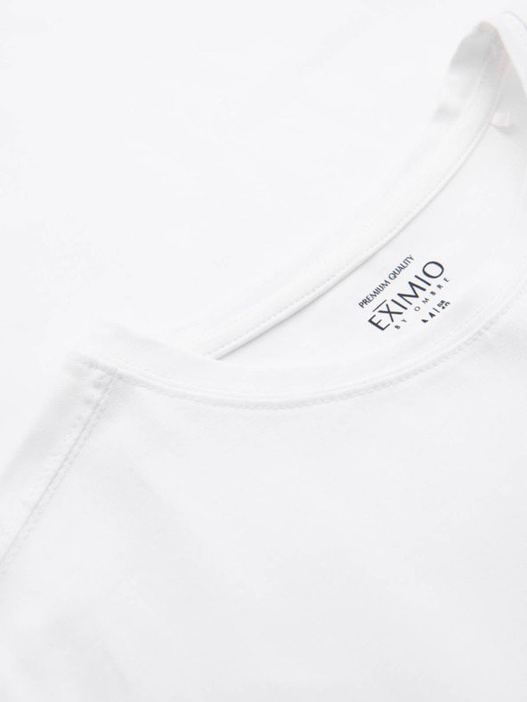 Ombre Clothing T-shirt SLIM FIT da uomo con elastan e stampa bianca Ombre Clothing