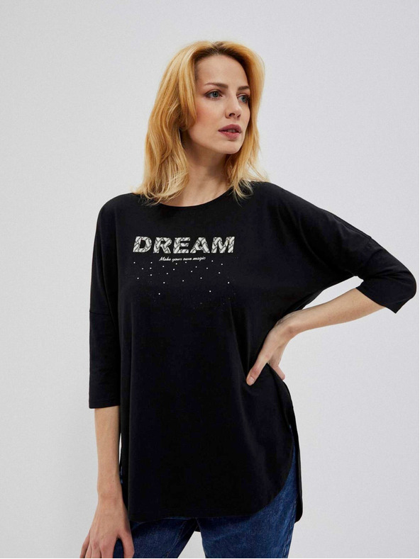 Moodo Camicia lunga nera da donna Moodo