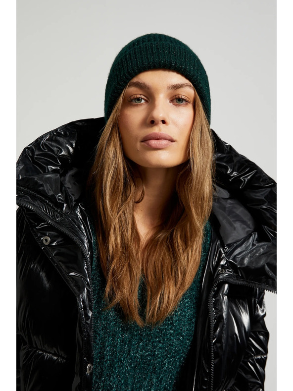 Moodo Berretto con filo metallico verde scuro Moodo