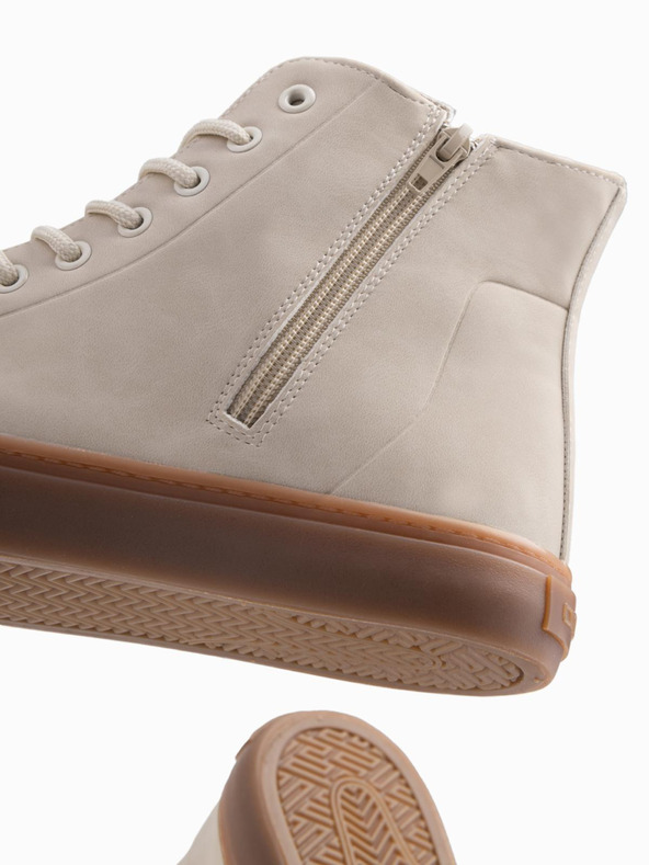 Ombre Clothing Sneakers alte da uomo con punta in gomma beige Ombre Clothing