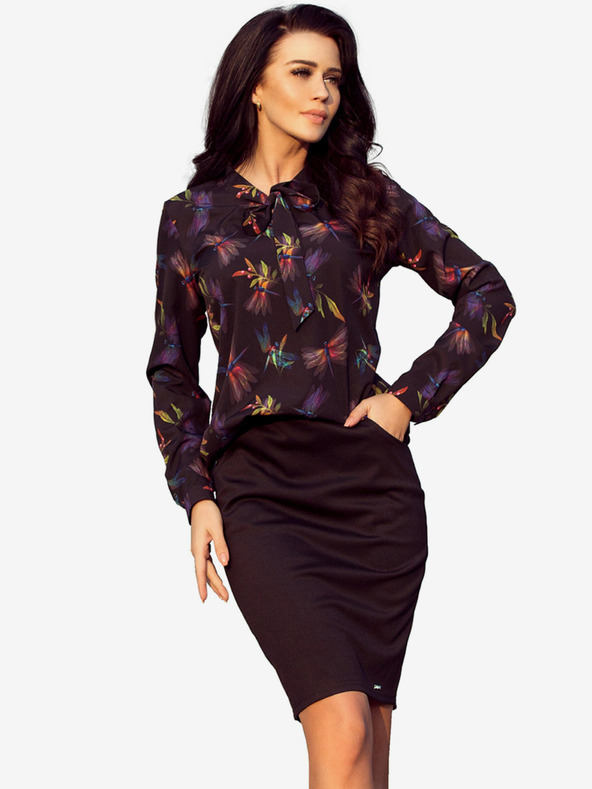 numoco Camicetta fantasia da donna blu scuro con trama Numoco