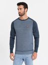 Ombre Clothing Maglione da uomo in maglia RELAXED FIT con motivo blu Ombre Abbigliamento