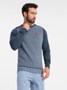 Ombre Clothing Maglione da uomo in maglia RELAXED FIT con motivo blu Ombre Abbigliamento
