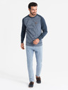 Ombre Clothing Maglione da uomo in maglia RELAXED FIT con motivo blu Ombre Abbigliamento