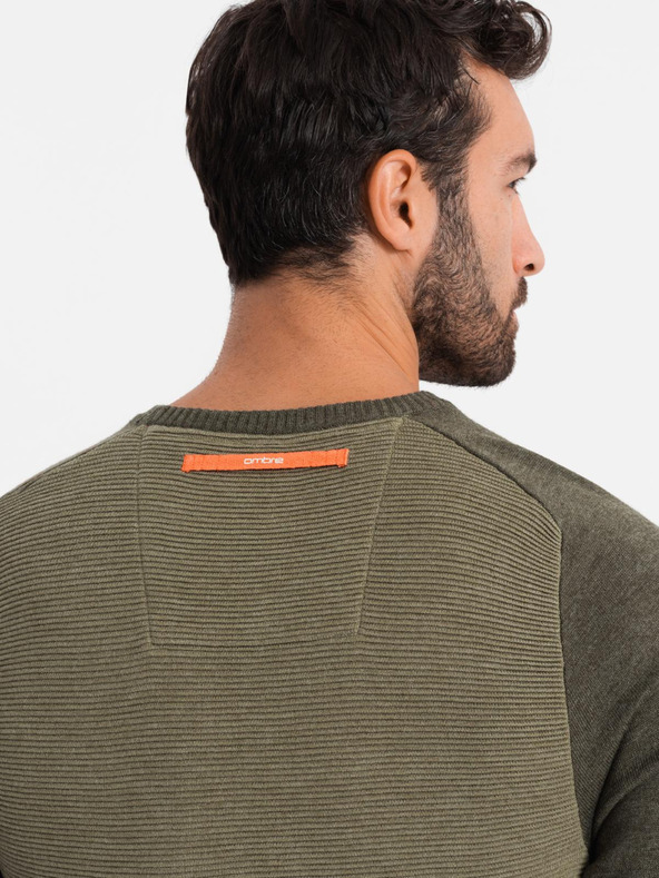 Ombre Clothing Maglia RELAXED FIT da uomo con motivo verde Ombre Clothing