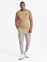 Ombre Clothing Maglia RELAXED FIT da uomo con motivo beige Abbigliamento Ombre