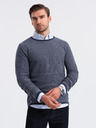 Ombre Clothing Maglione da uomo in maglia RELAXED FIT con motivo blu Ombre Abbigliamento