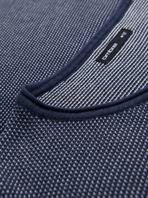 Ombre Clothing Maglione da uomo in maglia RELAXED FIT con motivo blu Ombre Abbigliamento