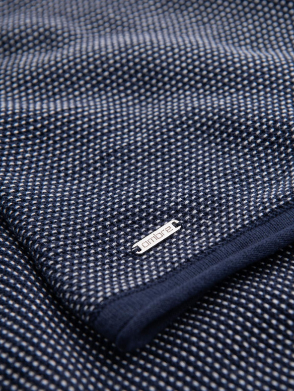 Ombre Clothing Maglione da uomo in maglia RELAXED FIT con motivo blu Ombre Abbigliamento