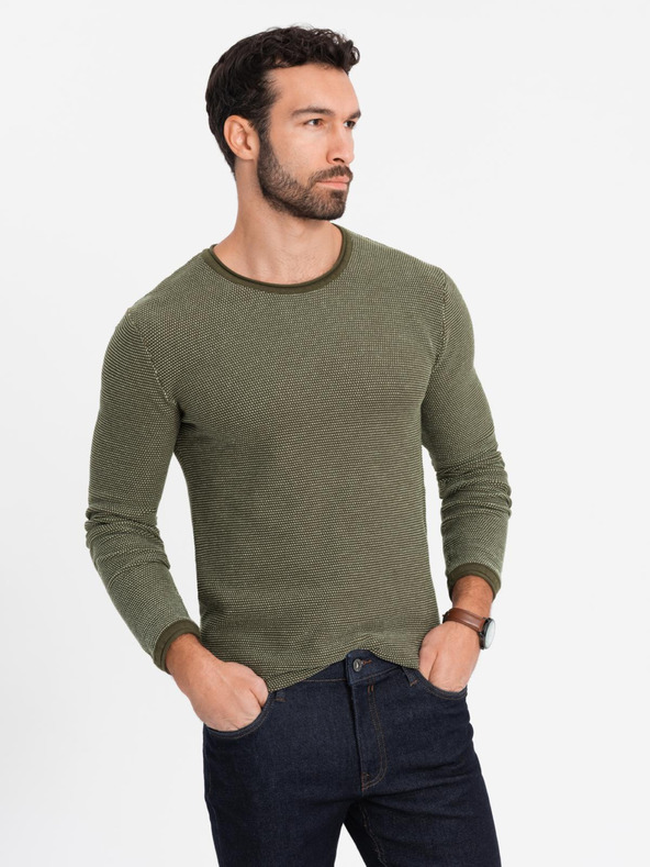 Ombre Clothing Maglia RELAXED FIT da uomo con motivo verde Ombre Clothing