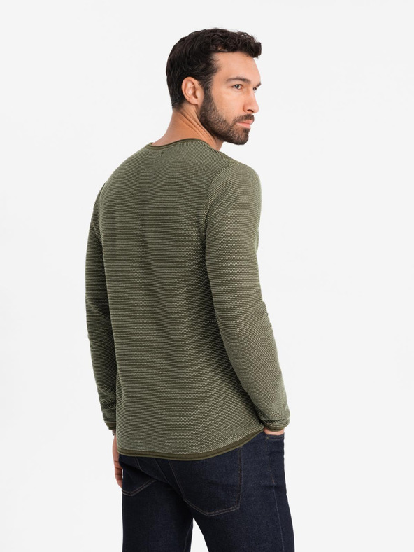Ombre Clothing Maglia RELAXED FIT da uomo con motivo verde Ombre Clothing