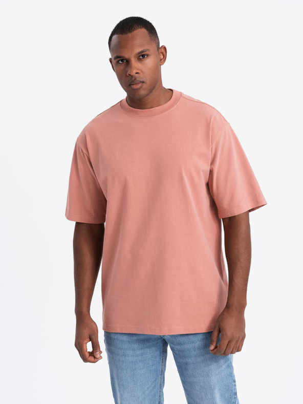 Ombre Clothing T-shirt uomo LOOSE FIT con tasca arancione Ombre Clothing