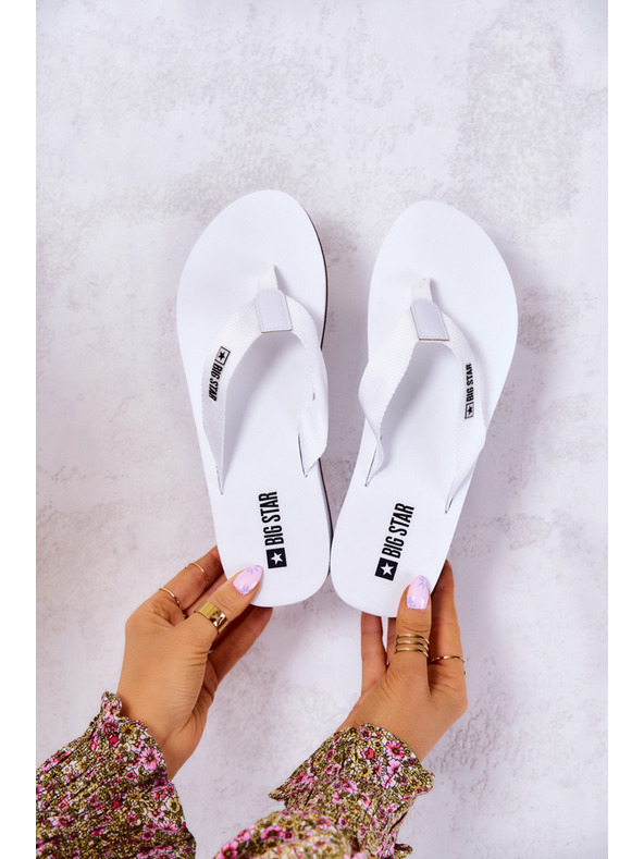 BIG STAR SHOES Infradito da donna con zeppa Big Star bianco