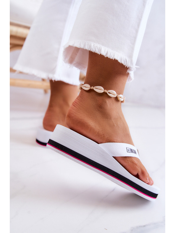 BIG STAR SHOES Infradito da donna con zeppa Big Star bianco