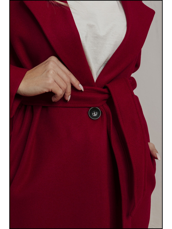 Edoti Cappotto rosso da donna con cintura Edoti