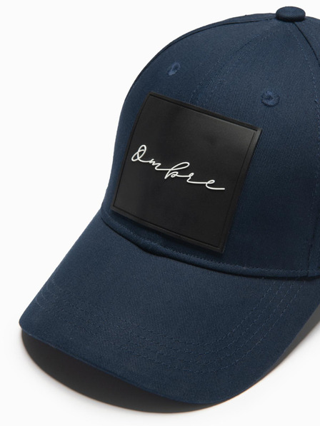 Ombre Clothing Cappello da baseball da uomo con grande toppa blu scuro Ombre Clothing