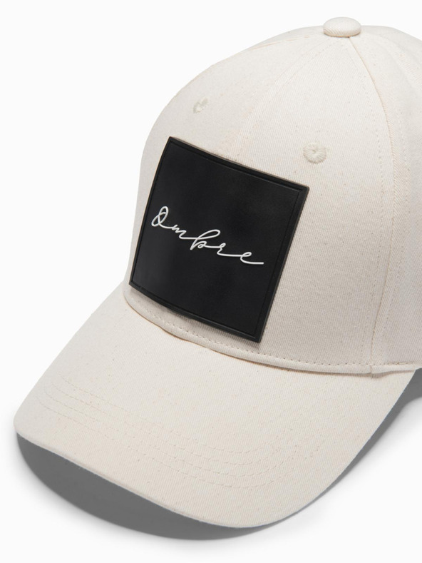 Ombre Clothing Cappello da baseball da uomo con grande toppa crema Ombre Clothing