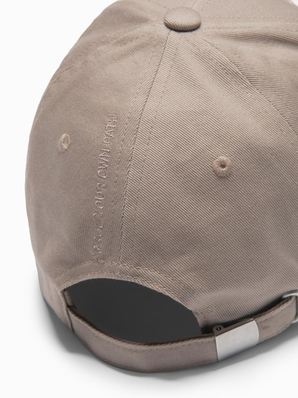 Ombre Clothing Berretto da baseball da uomo con ricamo decorativo beige Ombre Clothing