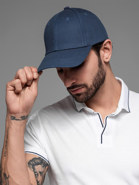 Ombre Clothing Berretto da baseball da uomo con ricamo decorativo blu scuro Ombre Clothing