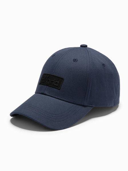 Ombre Clothing Berretto da baseball da uomo con patch rettangolare blu scuro Ombre Clothing