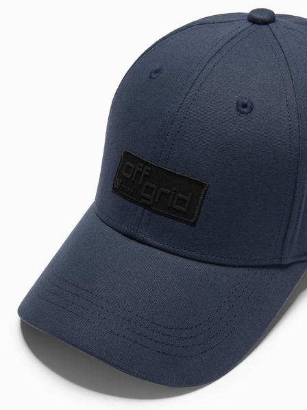 Ombre Clothing Berretto da baseball da uomo con patch rettangolare blu scuro Ombre Clothing