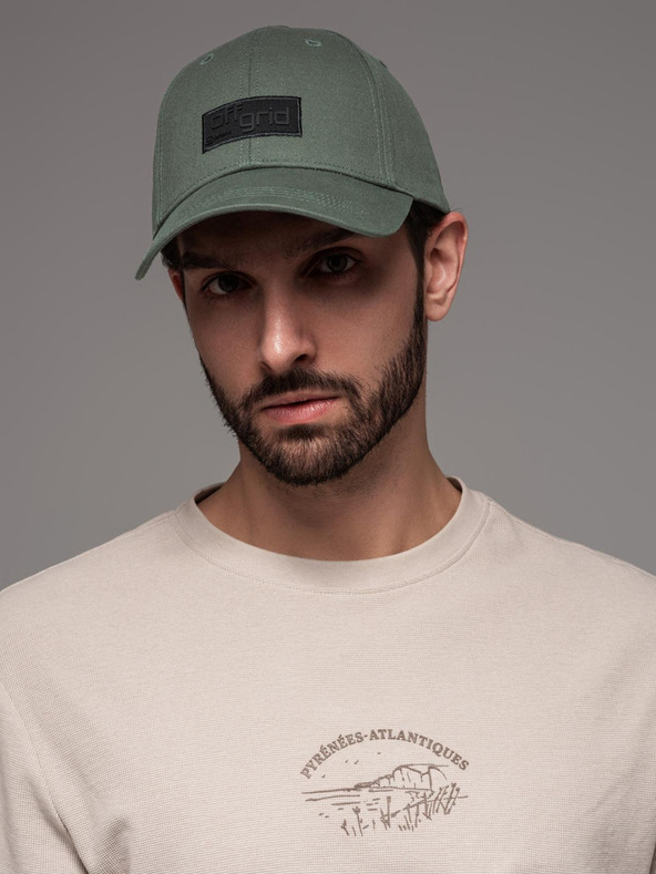 Ombre Clothing Berretto da baseball da uomo con toppa rettangolare verde Ombre Clothing