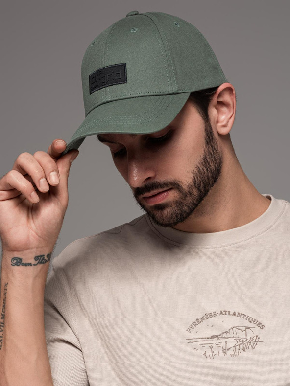 Ombre Clothing Berretto da baseball da uomo con toppa rettangolare verde Ombre Clothing