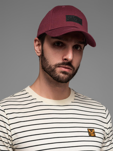 Ombre Clothing Berretto da baseball da uomo con toppa rettangolare bordeaux Ombre Clothing