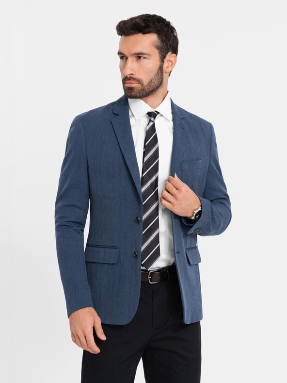Ombre Clothing Blazer elegante da uomo in misto lana blu navy di Ombre Clothing