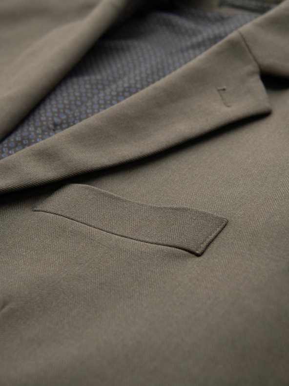 Ombre Clothing Blazer elegante da uomo in misto lana Khaki Ombre Clothing