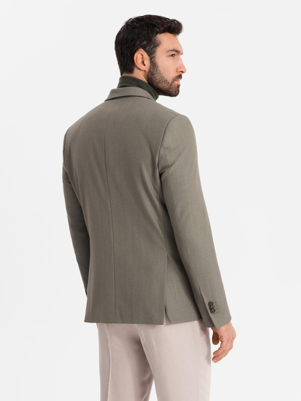 Ombre Clothing Blazer elegante da uomo in misto lana Khaki Ombre Clothing