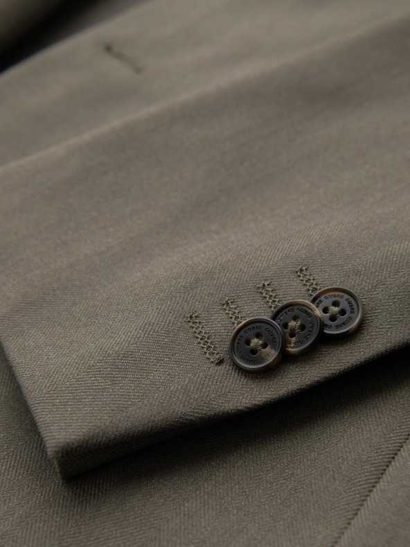 Ombre Clothing Blazer elegante da uomo in misto lana Khaki Ombre Clothing