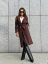 Edoti Cappotto da donna marrone con cintura Edoti