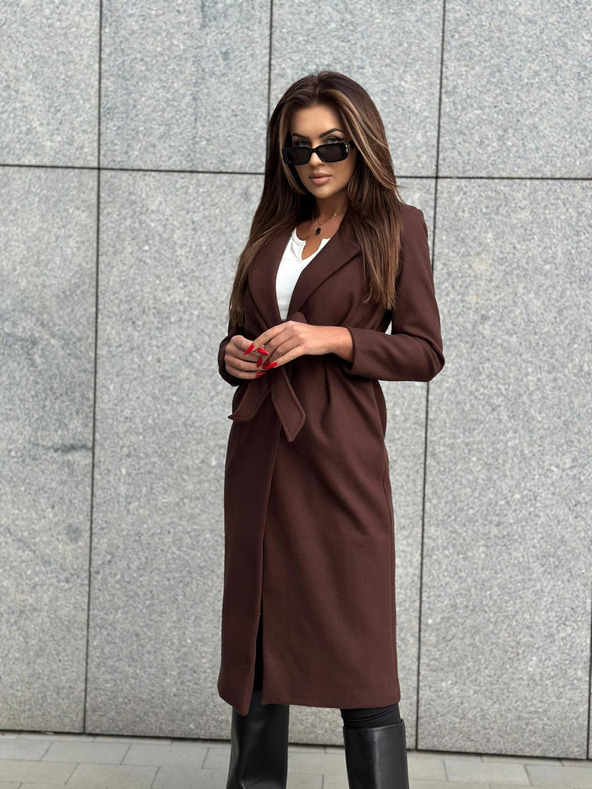 Edoti Cappotto da donna marrone con cintura Edoti