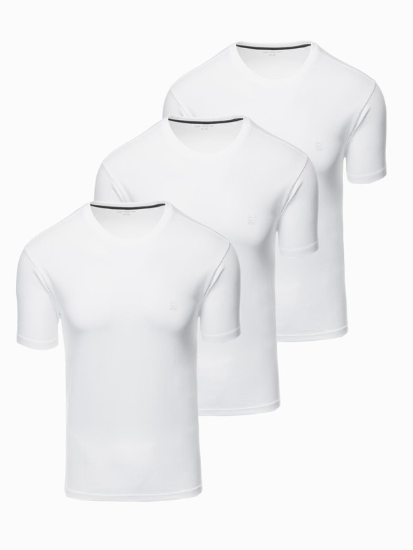 Ombre Clothing Set di tre T-shirt BASIC da uomo in cotone a girocollo Ombre Clothing