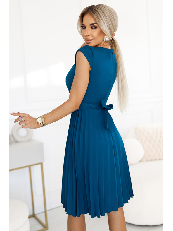 numoco Numoco - Vestito classico a maniche corte con cintura e spalline