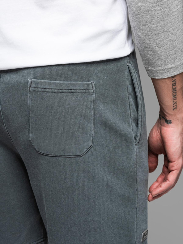 Ombre Clothing Pantaloncini da ginnastica da uomo in cotone BASIC grigio Ombre Clothing