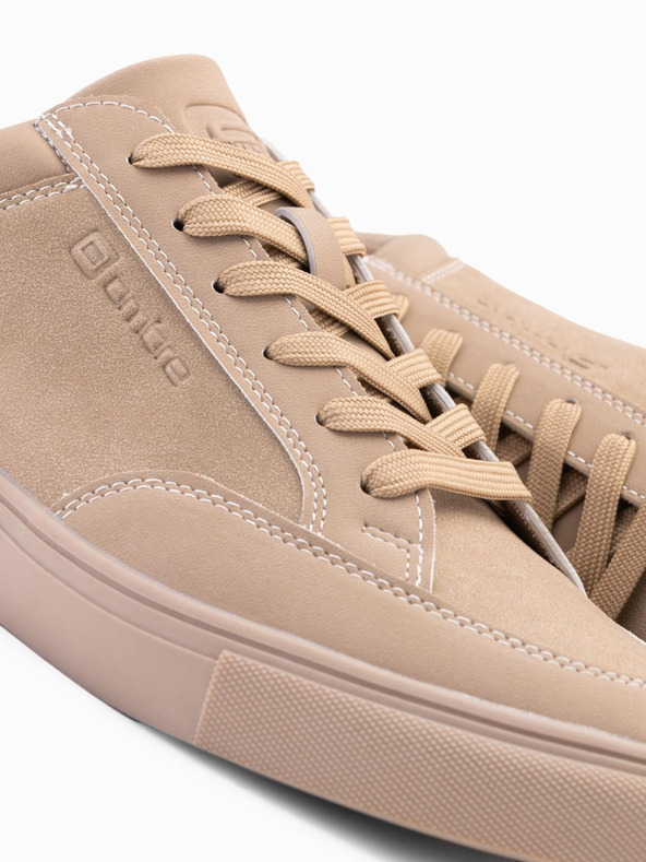 Ombre Clothing Scarpe monocromatiche da uomo in stile streetwear beige Ombre Clothing