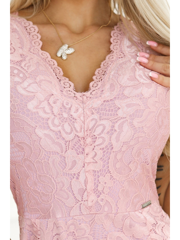 numoco Abito a maniche corte in pizzo con scollatura - Numoco