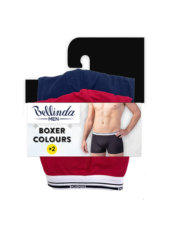 Bellinda Confezione doppia di boxer in cotone - rosso - blu